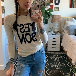 Madewell “c’est bon” cream sweater
